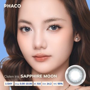 Kính áp tròng Clalen Iris Sapphire Moon - Xám xanh dương