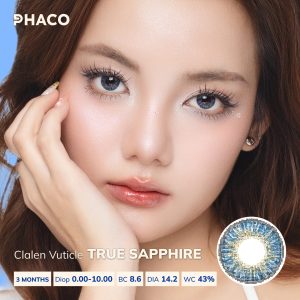 Kính áp tròng 3 tháng Clalen Vuticle True Sapphire | Lens màu xanh dương có độ cận