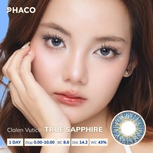 Kính áp tròng 3 tháng Clalen Vuticle True Sapphire | Lens màu xanh dương có độ cận