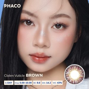 Kính áp tròng 3 tháng Clalen Vuticle Brown | Lens nâu có độ cận