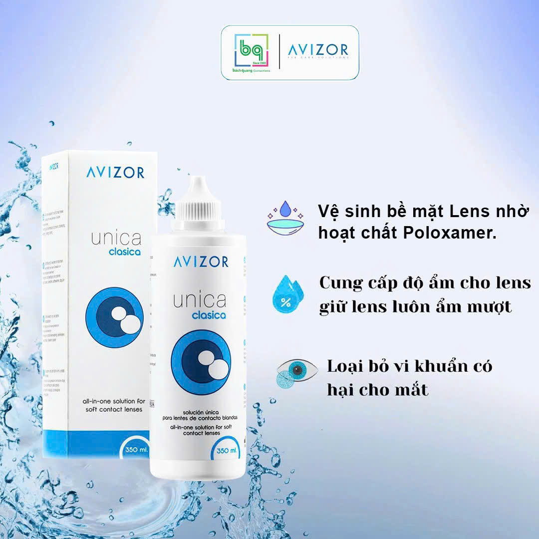 Dung dịch ngâm kính áp tròng Avizor Unica Clasica chai 120-350ml - Ảnh 2