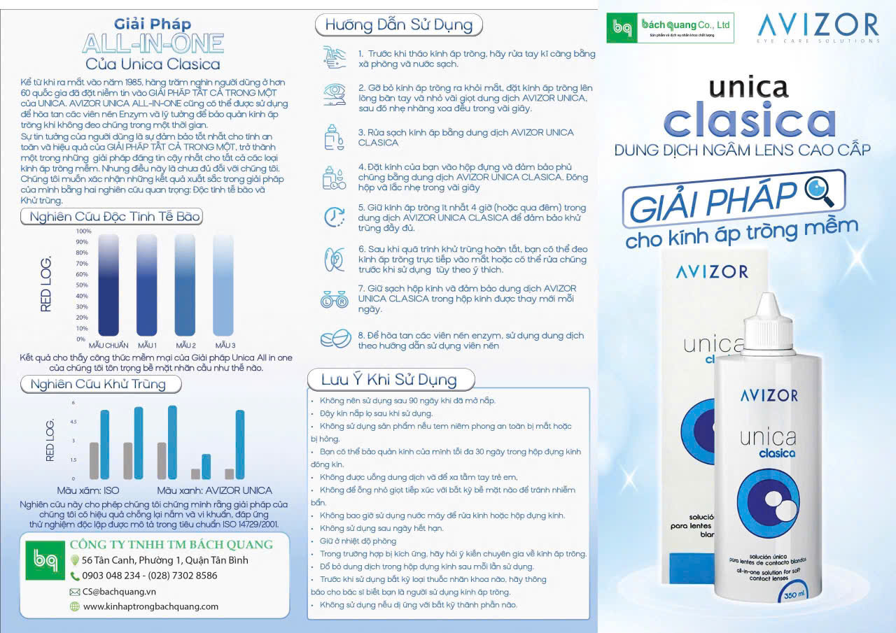 Dung dịch ngâm kính áp tròng Avizor Unica Clasica chai 120-350ml - Ảnh 5