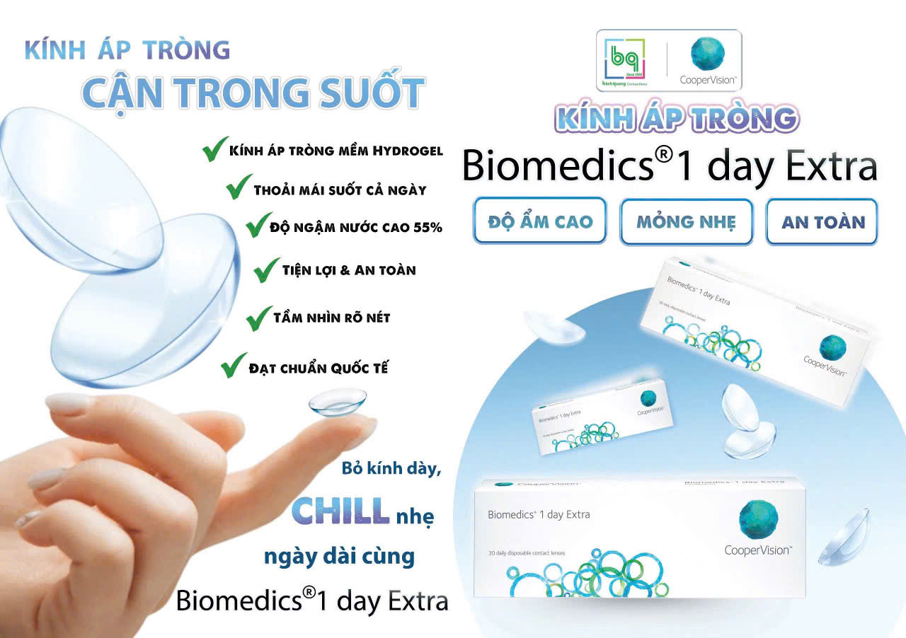 Kính áp tròng cận trong suốt Biomedics 1 Day Extra - Ảnh 2