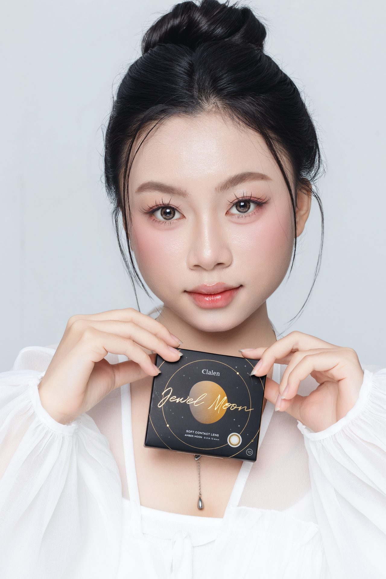 Kính áp tròng 1 ngày Clalen Iris Amber Moon | Lens cận có màu - Ảnh 5