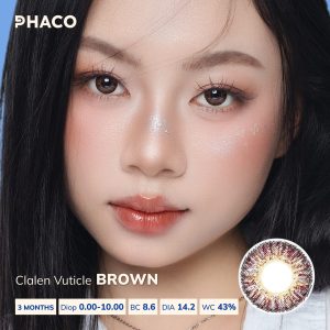 Kính áp tròng 3 tháng Clalen Vuticle Brown | Lens nâu có độ cận
